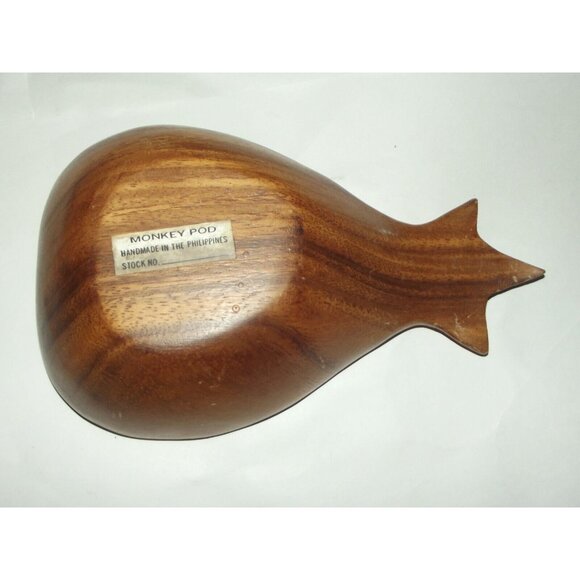 Monkey Pod Wood Pineapple 7-5/8" Bowl Serving Trinket Nut Dish MCM vtg - Picture 4 of 7